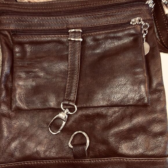 BORSE IN PELLE Brwn Leather Crossbody/Shoulder Bag - Picture 8 of 12